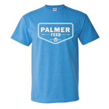 PALMER'S CHEVRON LOGO T-SHIRT, HEATHER BLUE