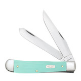 KNIFE #18100 SMOOTH SEAFOAM GREEN G-10 TRAPPER