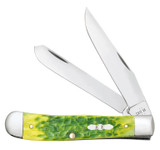KNIFE #27860 PEACH SEED JIG GREEN APPLE BONE TRAPPER