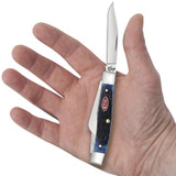 KNIFE #07049 ROGERS JIG NAVY BLUE BONE MEDIUM STOCKMAN
