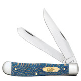 KNIFE #63730 SMOOTH BLUE SYCAMORE WOOD TRAPPER