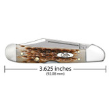 KNIFE #00133 PEACH SEED JIG AMBER BONE MINI COPPERLOCK