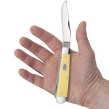 KNIFE #00161 YELLOW SYNTHETIC CHROME VANADIUM TRAPPER