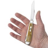 KNIFE #58182 SMOOTH ANTIQUE BONE TRAPPER