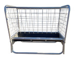 BUNK FEEDER WITH WIRE HAY RACK, RANCHER 6' GALVANIZED METAL ENDED WITH POLY LINER