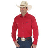 MS70619 COWBOY CUT FIRM FINISH, LONG SLEEVE, WESTERN SNAP SOLID WORK SHIRT, RED