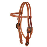 HEADSTALL COPPER SPOTTED BUCKLE WITH DIAMOND CONCHO, H362