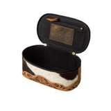 *D MARSHAL HAND TOOLED MAKEUP KIT, 3.5"H x 8.5"W x 8.5"D