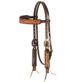 BROWBAND TWO TONE HEADSTALL, CHESTNUT/CHOCOLATE