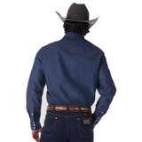 70127MW COWBOY CUT WORK WESTERN RIGID DENIM LONG SLEEVE SHIRT IN RIGID INDIGO