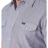 70131M COWBOY CUT WORK SHORT SLEEVE WESTERN SNAP SOLID CHAMBRAY SHIRT IN CHAMBRAY