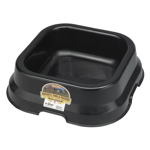 10 QUART PLASTIC FEED PAN, BLACK