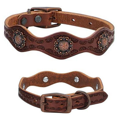 SUNDANCE LEATHER DOG COLLAR, WEAVER LEATHER