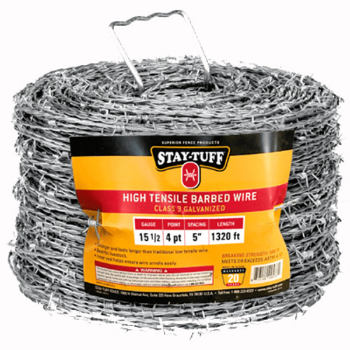BARBED WIRE STAY-TUFF 14GA 2PT, HIGH-TENSILE BARBED WIRE, CLASS 3