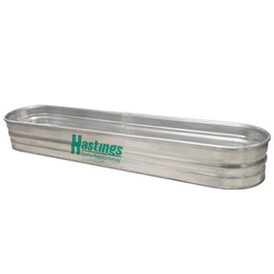 ROUND END GALVANIZED STOCK TANK, 1' DEEP