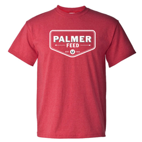 PALMER'S CHEVRON LOGO T-SHIRT, HEATHER RED