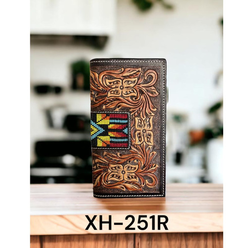 TWISTED X WALLET, RODEO, HAND PAINTED, SUNBURST BEADS CENTER