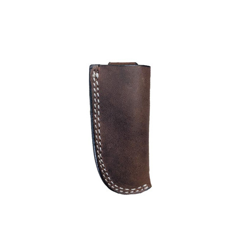 KNIFE SHEATH, 3.5" LEATHER, DIST BROWN, DS