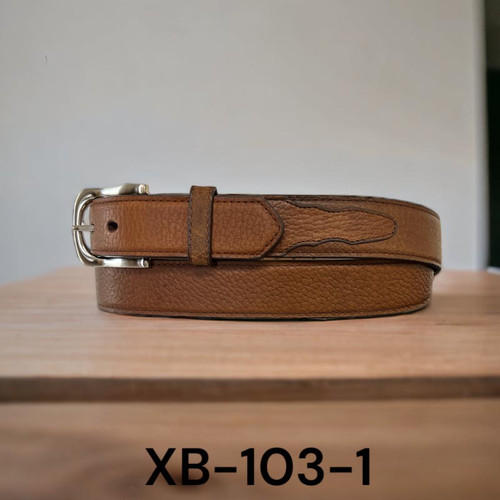TWISTED X BELT, BROWN PEBBLED DISTRESSED LEATHER
