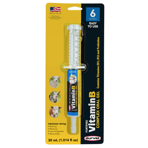 VITAMIN B COMPLEX ORAL GEL, 6 DOSES, CONTAINS THIAMINE (B1), B12 AND PROBIOTICS