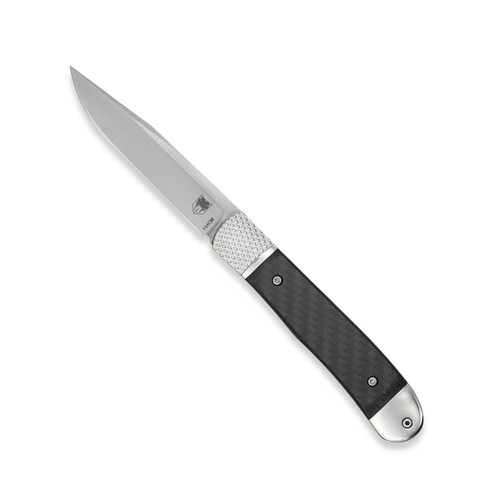 KNIFE COBRATEC TRAPPER HIDDEN RELEASE CARBON FIBER WITH 15CM, BLACK
