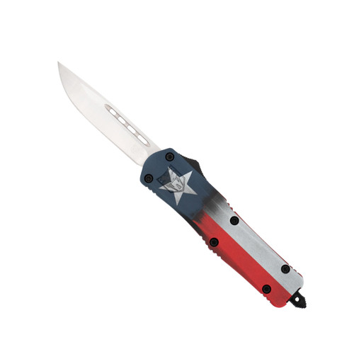 KNIFE COBRATEC MEDIUM TEXAS FLAG FS-3 DROP, NOT SERRATED COBRA TEC KNIVES
