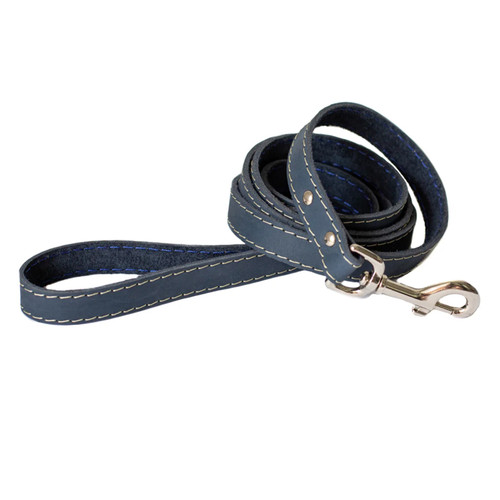 LUXURY LEATHER TRADITIONAL, 6', NAVY LEASH