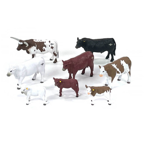 BIG COUNTRY TOY 8 PIECE COW SET