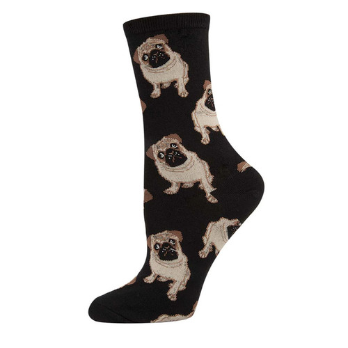 PUGS, BLACK SOCKS, SIZE 9-11, WNC338-BLK
