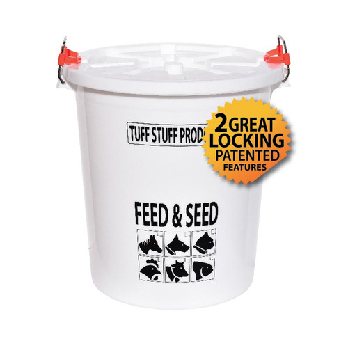 17 GAL SEED & FEED DRUM w/LID, TUFF STUFF, STORAGE CONTAINER FS17