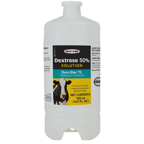 DEXTROSE SOLUTION 50%, 500ML, DURA-STER TS (Terminally sterilized), DURVET