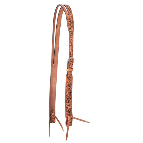 SPLIT EAR HEADSTALL WITH ANTIQUE LEAF TOOLING