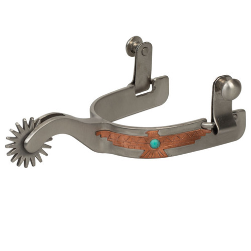 LADIES' THUNDERBIRD SPUR WITH TURQUOISE ACCENT, 25520-53-11