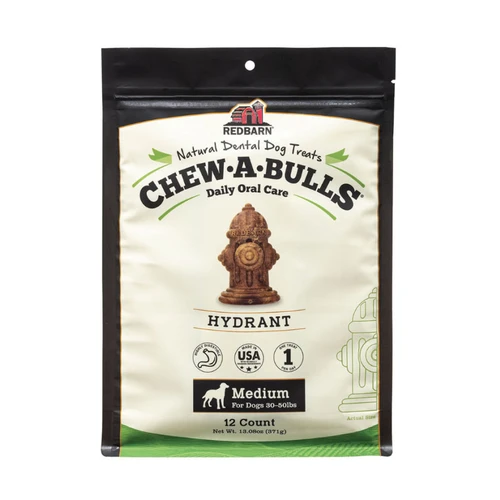 RED BARN CHEW-A-BULLS HYDRANT, MEDIUM, 12ct