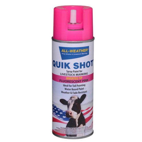 ALL-WEATHER QUIK SHOT INVERTED TIP SPRAY PAINT 12oz PINK