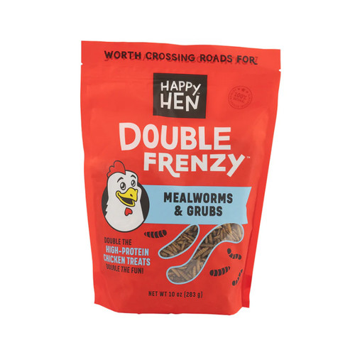 HAPPY HEN DOUBLE FRENZY 10oz
50/50 MIX OF MEALWORMS & BLACK SOLDIER FLY LARVAE