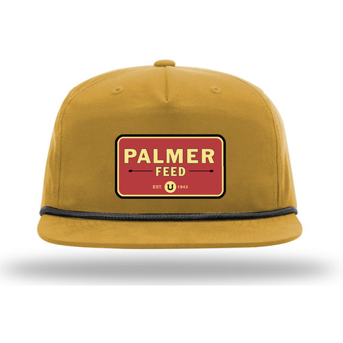 PALMER'S UMPQUA CAP PALMER FEED RED PATCH, BISCUIT WITH BLACK ROPE