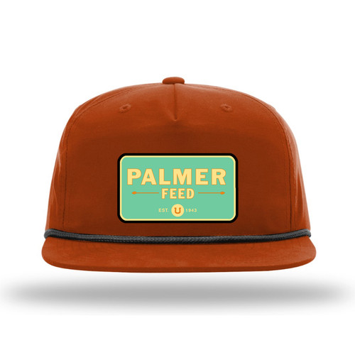 PALMER'S UMPQUA CAP PALMER FEED TEAL PATCH, DARK ORANGE WITH BLACK ROPE