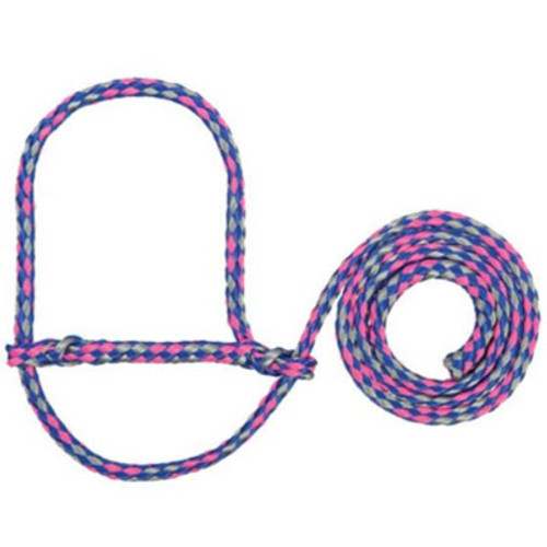 POLY ROPE SHEEP HALTER BLUE/CORAL/GRAY