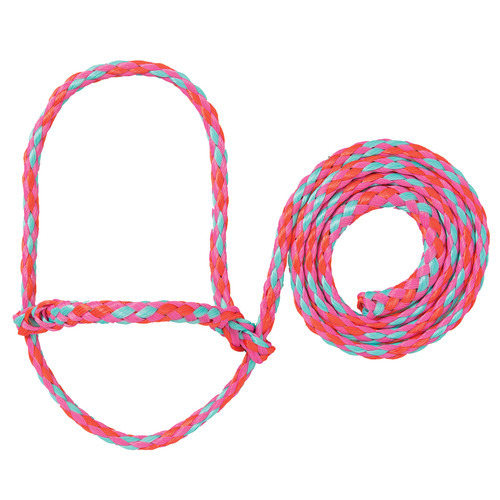 POLY ROPE SHEEP HALTER PINK/CORAL/MINT