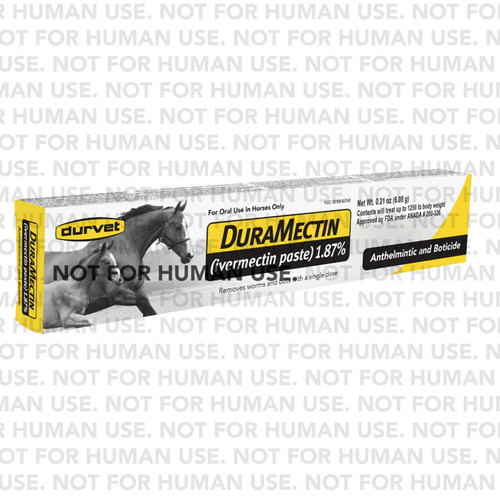 DURAMECTIN IVERMECTIN (Ivermectin paste 1.87%) ANTHELMINTIC AND BOTICIDE, FOR ORAL USE IN HORSES ONLY, 6.08G, DURVET