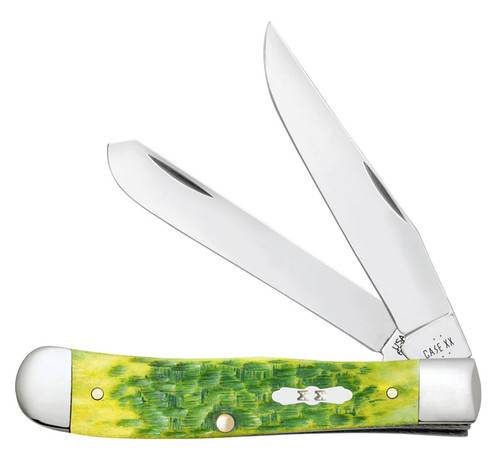 KNIFE #27860 PEACH SEED JIG GREEN APPLE BONE TRAPPER