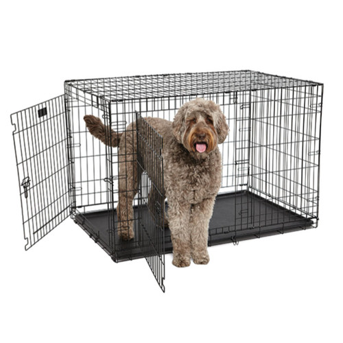 48" CONTOUR DOUBLE DOOR DOG CRATE, MID-WEST