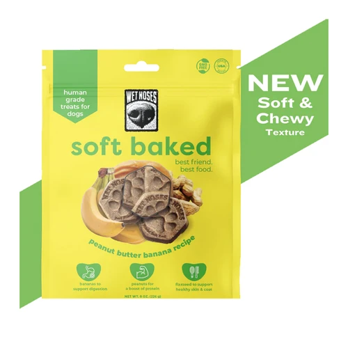 PEANUT BUTTER BANANA SOFT BAKED TREATS 8oz, WetNoses