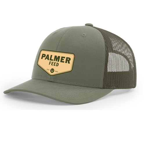 PALMER'S TRUCKER CAP LODEN MESH/LODEN FRONT, CHEVRON GREEN LOGO PATCH