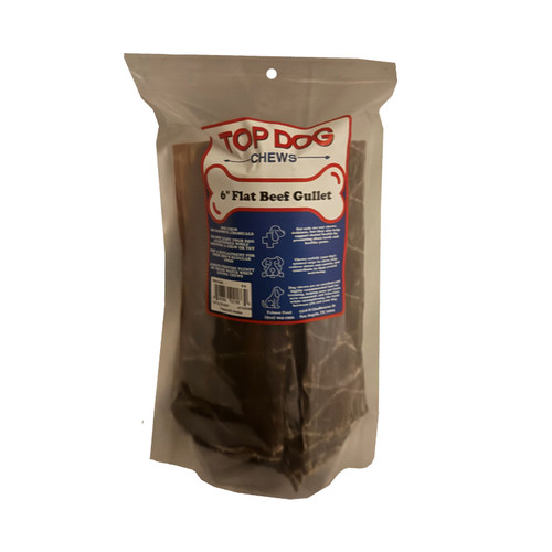 5-6" FLAT BEEF GULLET, 1/2#, TOP DOG