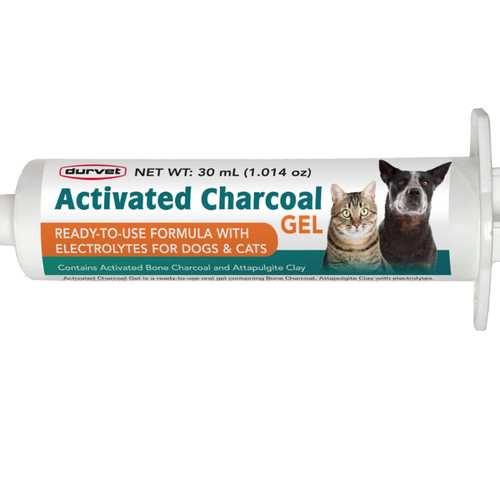 DURVET ACTIVATED CHARCOAL GEL 30ml, FOR CATS & DOGS