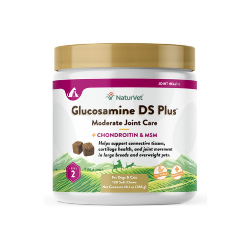 NATURVET TIME RELEASE GLUCOSAMINE DS WITH CHONDROITIN SOFT CHEWABLE TABLETS, 120CT, 6.3oz