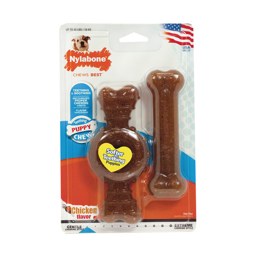 PUPPY CHEW TEETHING BONE & RING BONE CHEW TOY, NYLABONE