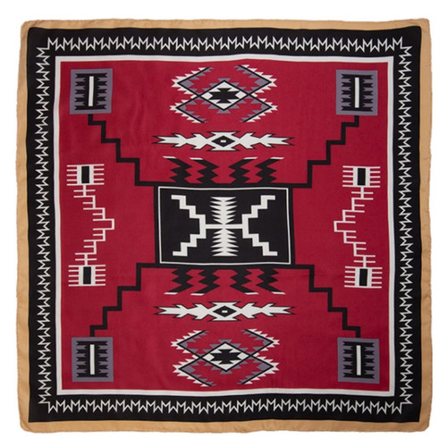 WILD RAG, AZTEC MAROON/BLACK 100% SILK WILD RAG, AZTEC MAROON/BLACK 100% SILK